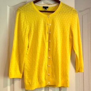 TALBOTS LIGHTWEIGHT SUMMER YELLOW CARDIGAN